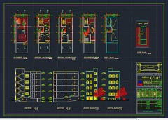 پکیج نقشه های اتوکدی آپارتمان های 4 طبقه